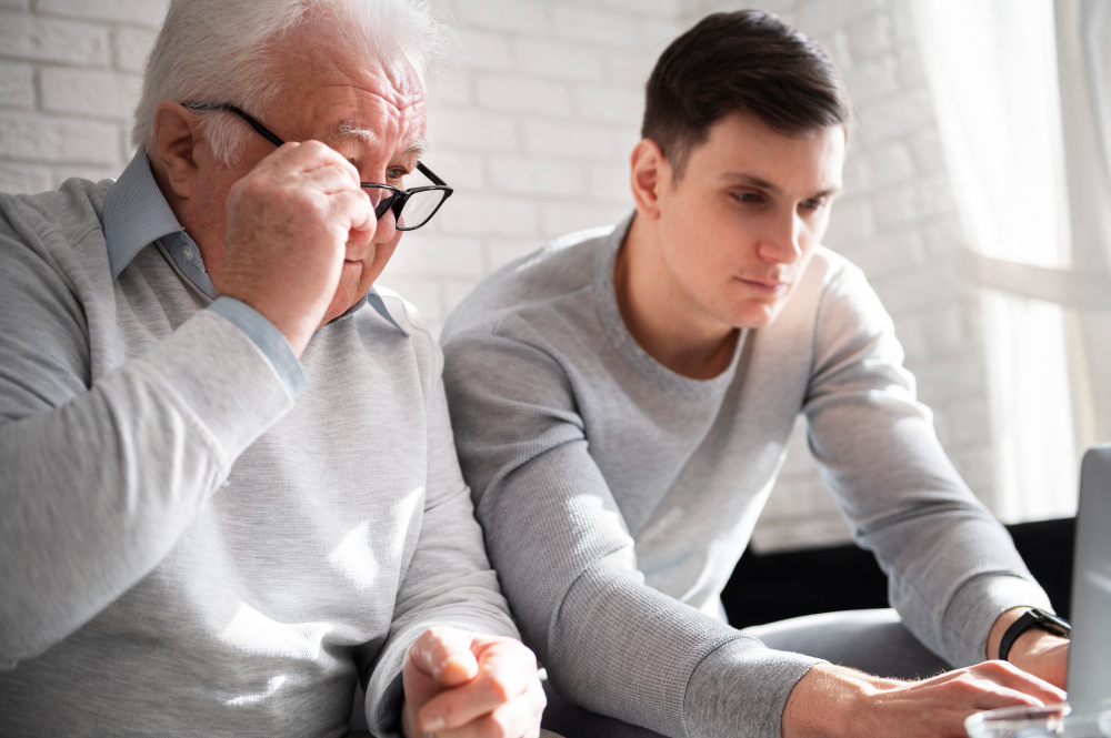 мужчина с астереогнозом с сыном